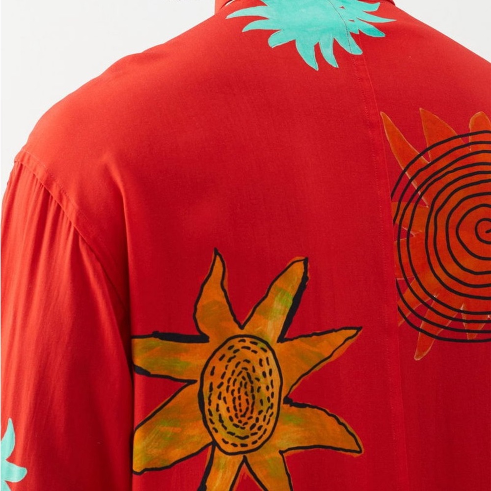 Jacquemus Red Floral Graphic Shirt Sz 50 Large - Picture 2 of 9